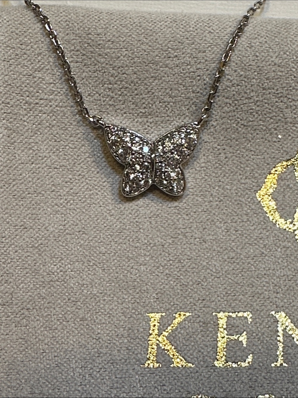 Kendra Scott Silver Crystal Butterfly Necklace - Picture 3 of 6